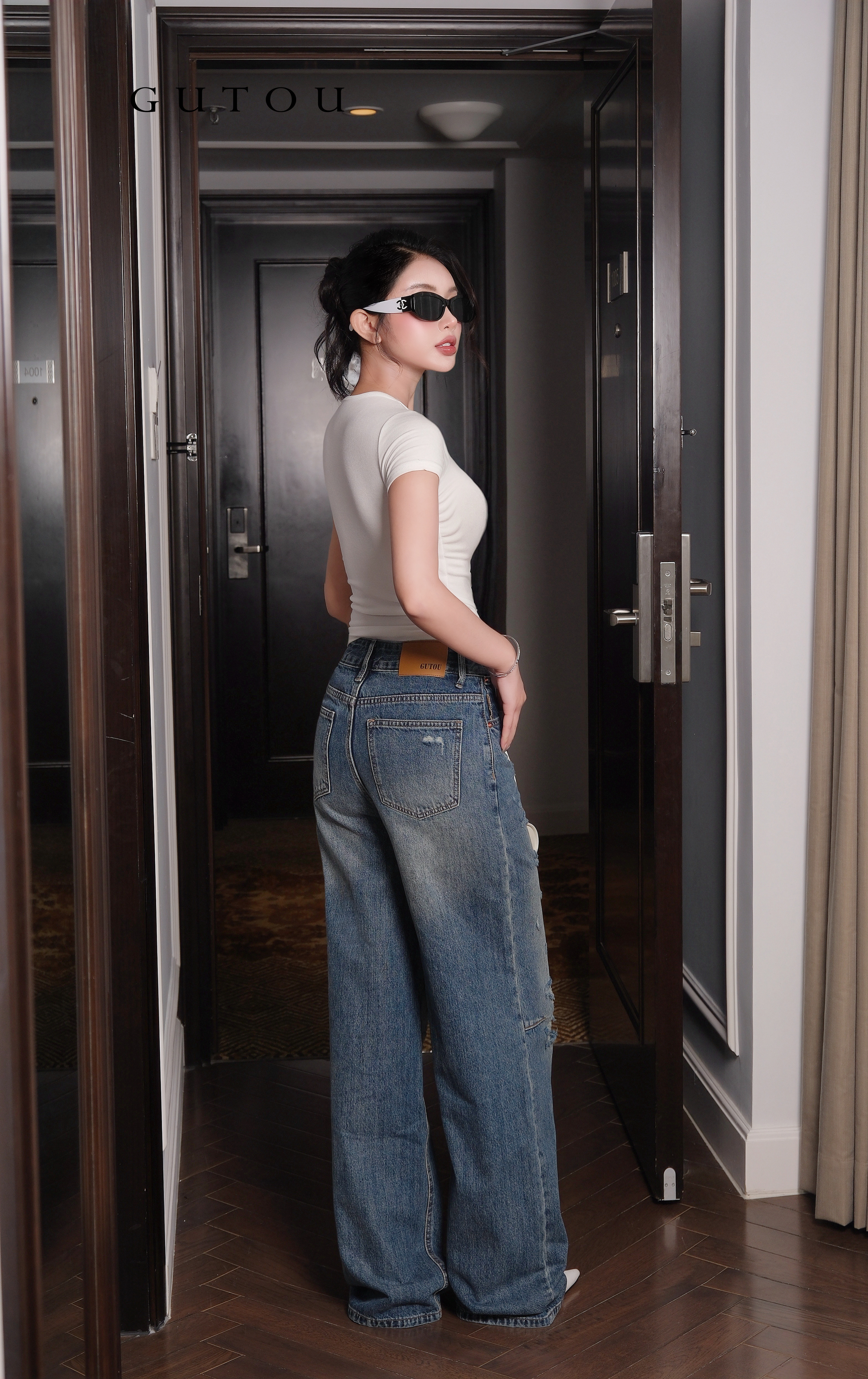 [ GUTOU ] Quần Jean Street Style Wash Rách