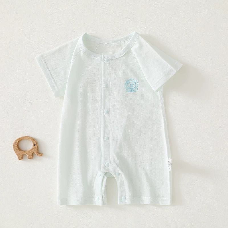 Áo liền thân trẻ em sơ sinh NGẮN TAY cotton mỏng 5A kháng khuẩn – Quần áo BodySuit mùa hè cho bé trai bé gái 0–12 tháng_thumbnail_8