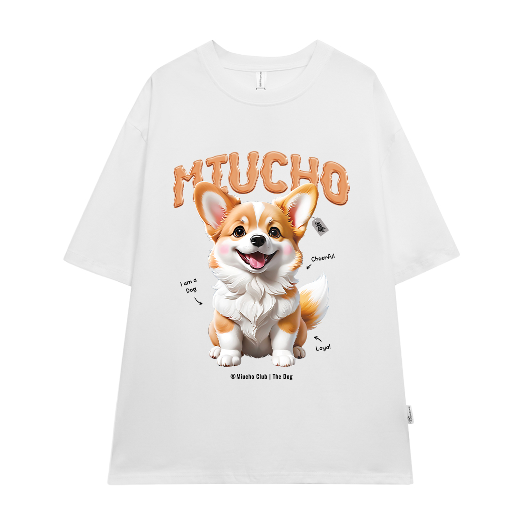 Áo thun form rộng 12 con giáp tuổi Tuất ATD1237 Miucho tay ngắn cổ tròn in mix_thumbnail_0