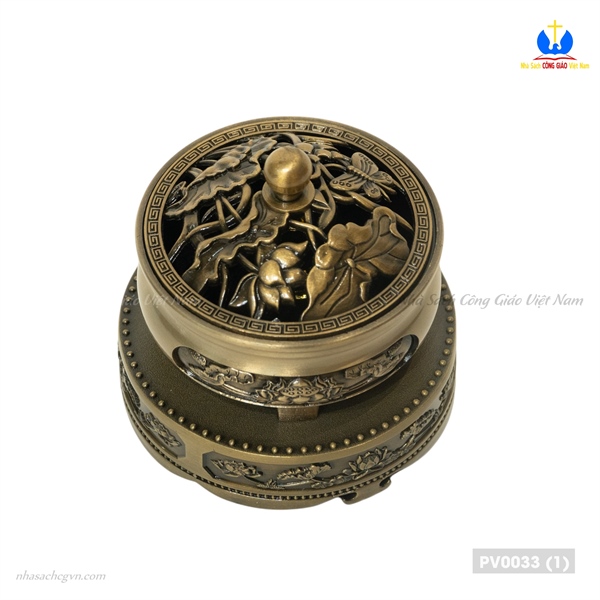 Lư đồng xông trầm loại vừa có đế (11x6 cm. đế 4cm)_thumbnail_2