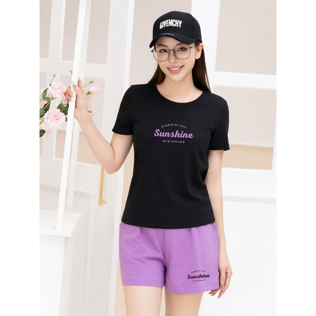 [Form Vừa] Bộ đồ nữ dáng vừa- Set đồ nữ mặc nhà mùa hè (áo thun + quần đùi) - LOZA G0132_thumbnail_2