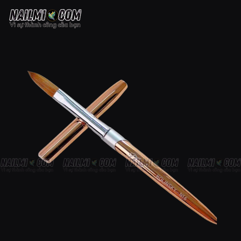Cọ đắp bột - acrylic nail brush - số 16 - DC Nail Kolinsky - cán kim loại_thumbnail_2