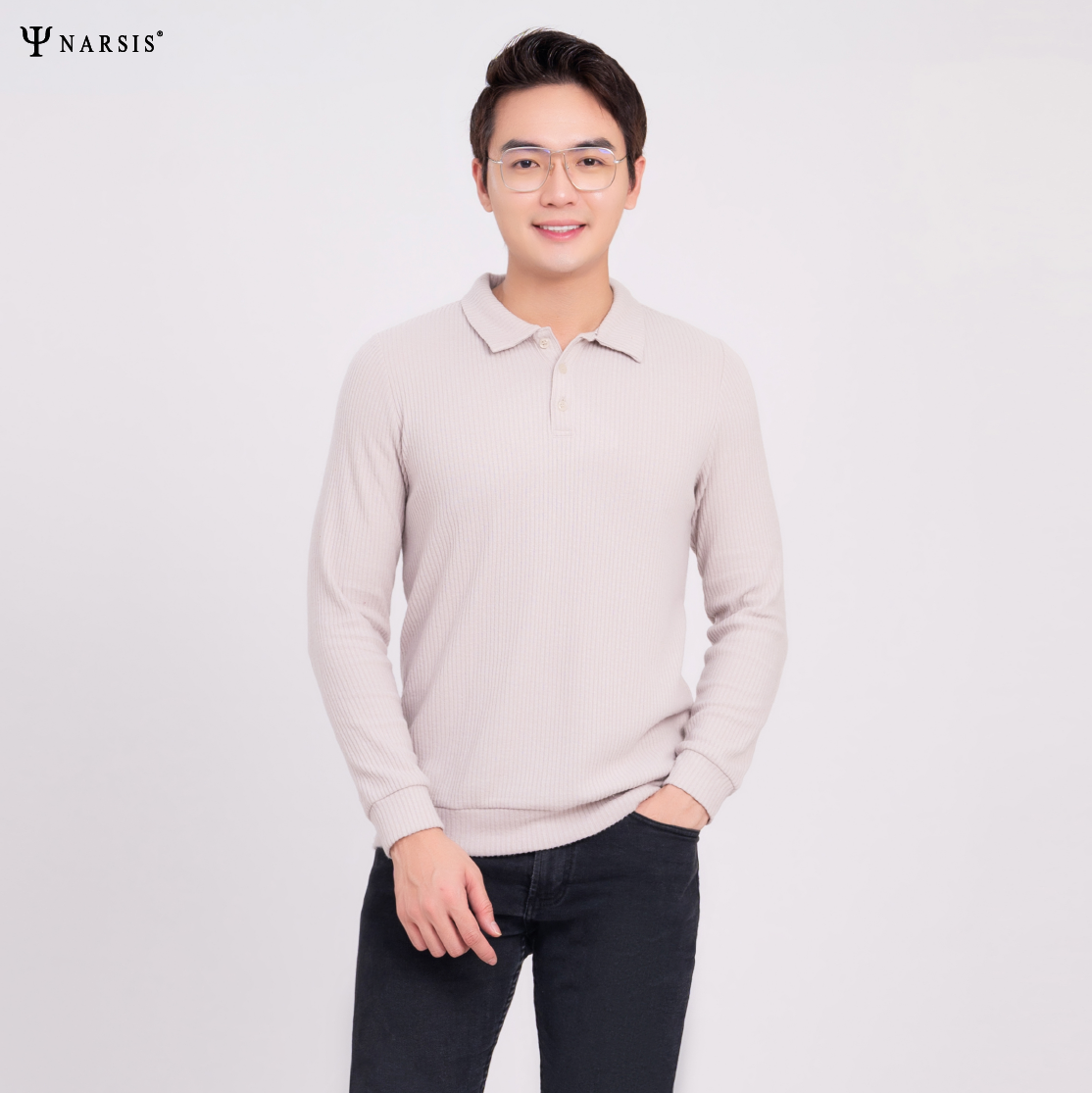 ÁO POLO CÓ CỔ NAM D0050 NARSIS VẢI LEN COTTON ẤM ÁP, THOÁNG MÁT, GIỮ ẤM TỐT, MỀM MẠI