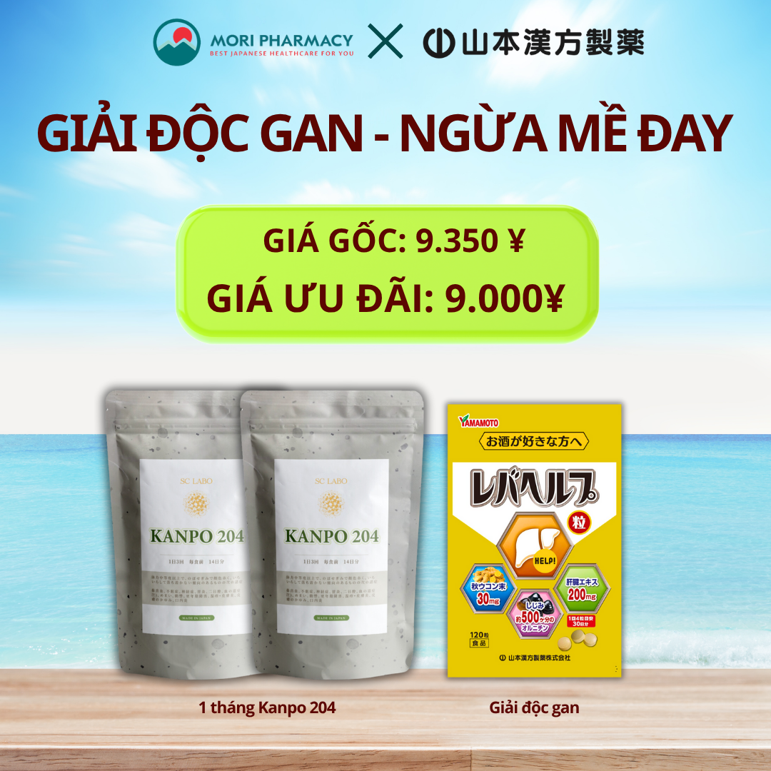 Combo Giải độc gan - Ngừa mề đay ( 1 tháng kanpo 204 + Viên giải độc gan)