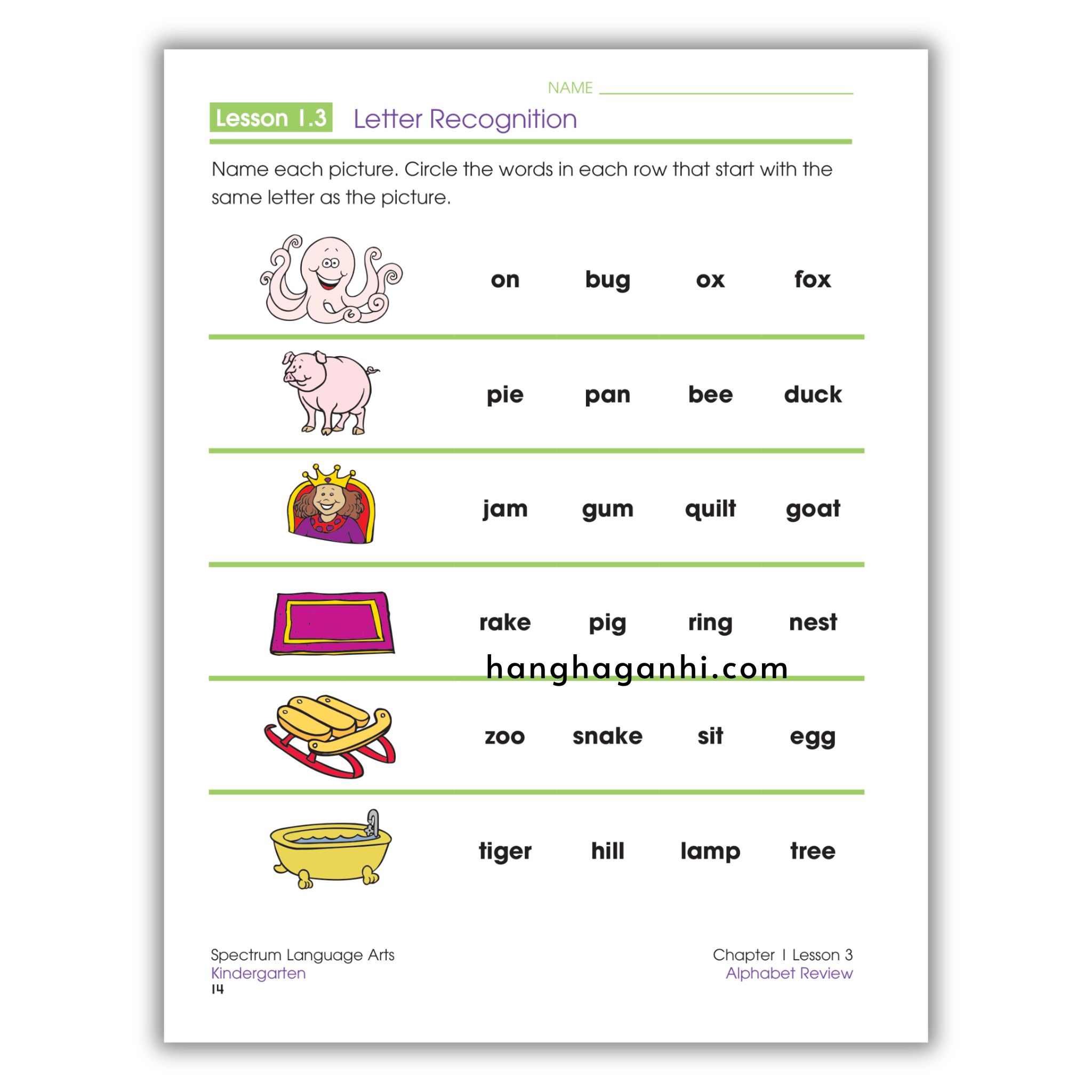 Sách Spectrum Language Arts Workbook Grade K_thumbnail_7