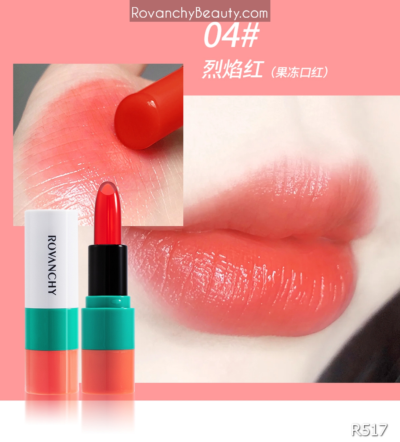 Son dưỡng môi ROVANCHY chiết xuất tự nhiên - Chống nứt nẻ, lên màu tự nhiên, an toàn cho bà bầu R517_thumbnail_5