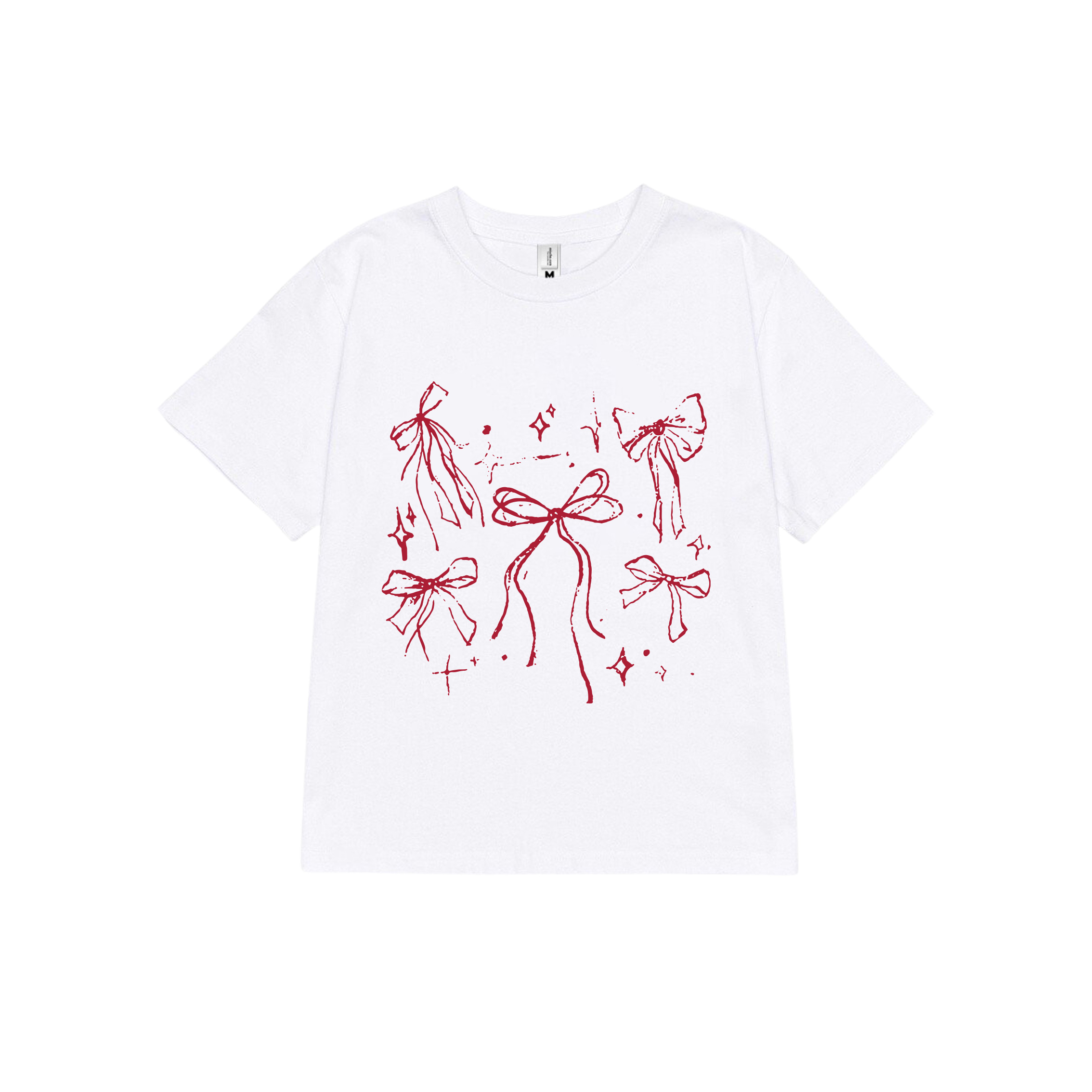 Áo thun baby tee nơ conquette xinh form ôm ABD1311 Miucho tay ngắn cổ tròn hotrend in mix_thumbnail_0