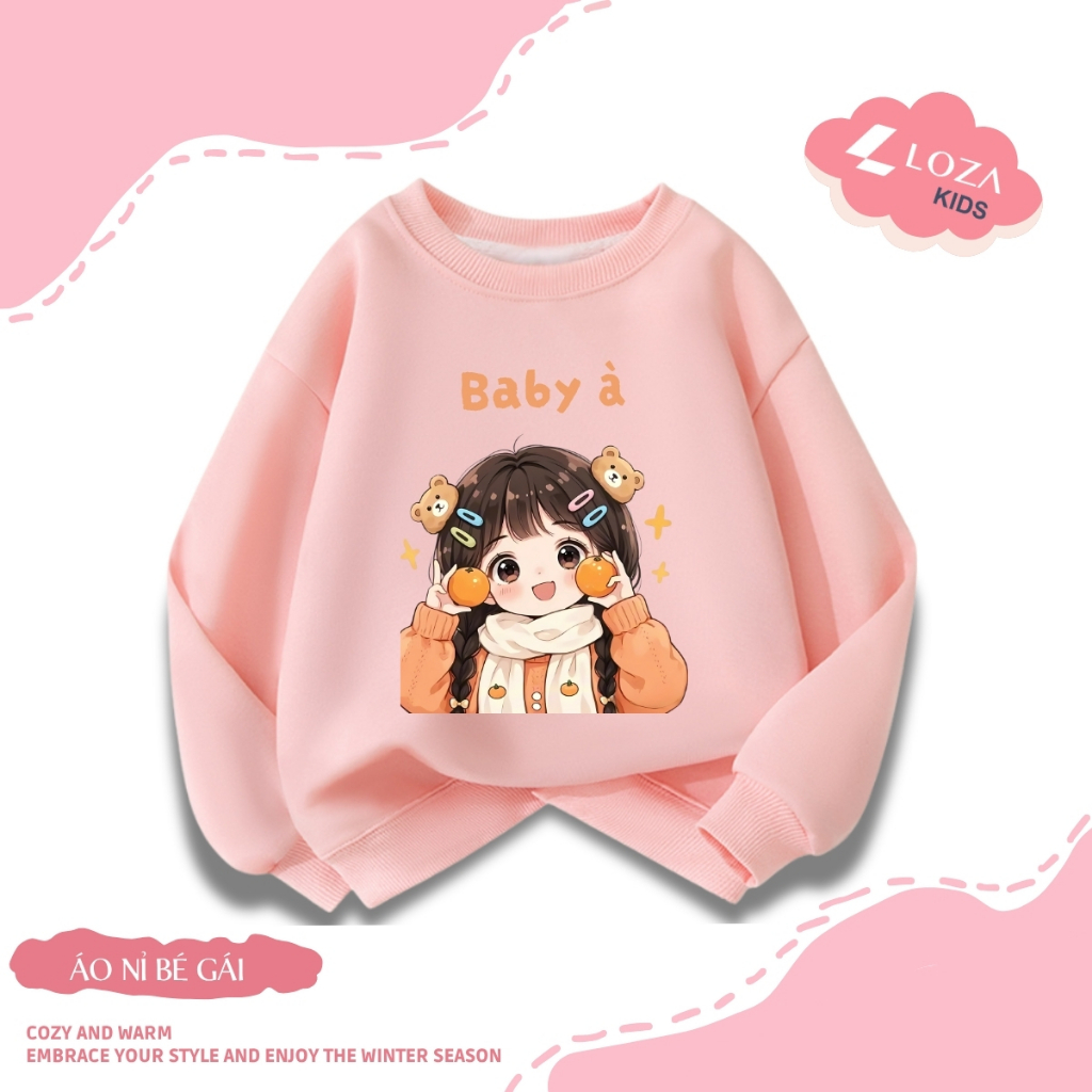 Áo sweater bé gái in hình bé gái Hot trend - Loza Kids IN005_thumbnail_8
