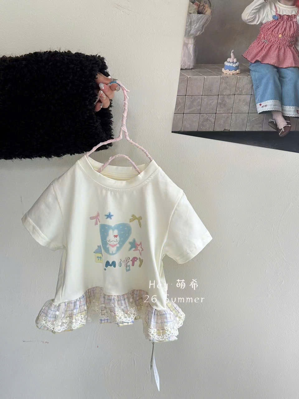 (E136) Áo thun cộc tay voan bèo caro hãng HMX_thumbnail_0