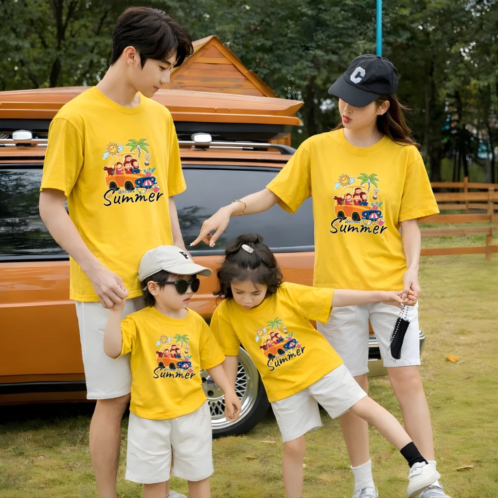 Áo phông gia đình 3,4,5 người in hình Summer - Loza GĐ8447 GĐ8447