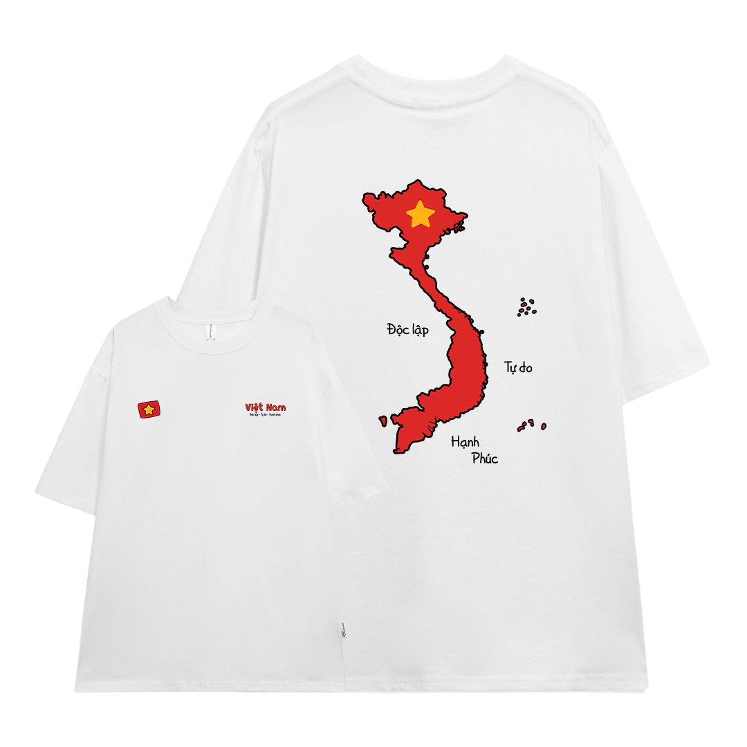 Áo thun nữ form rộng Việt Nam tôi yêu 2133 Miucho cổ tròn vải cotton 4c 220gsm thoáng mát in mix_thumbnail_9