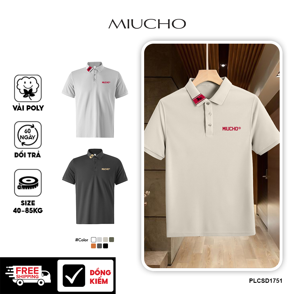 Áo polo nam form vừa vải cá sấu đứng form thoáng mát 1751 Miucho Iconic in basic