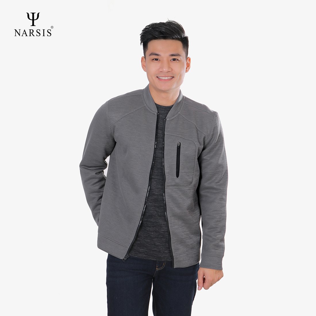 ÁO KHOÁC NAM D8080 NARSIS CHẤT LIỆU THOÁNG MÁT, DỄ CHỊU, THOẢI MÁI CẢ NGÀY, DỄ VẬN ĐỘNG_thumbnail_2