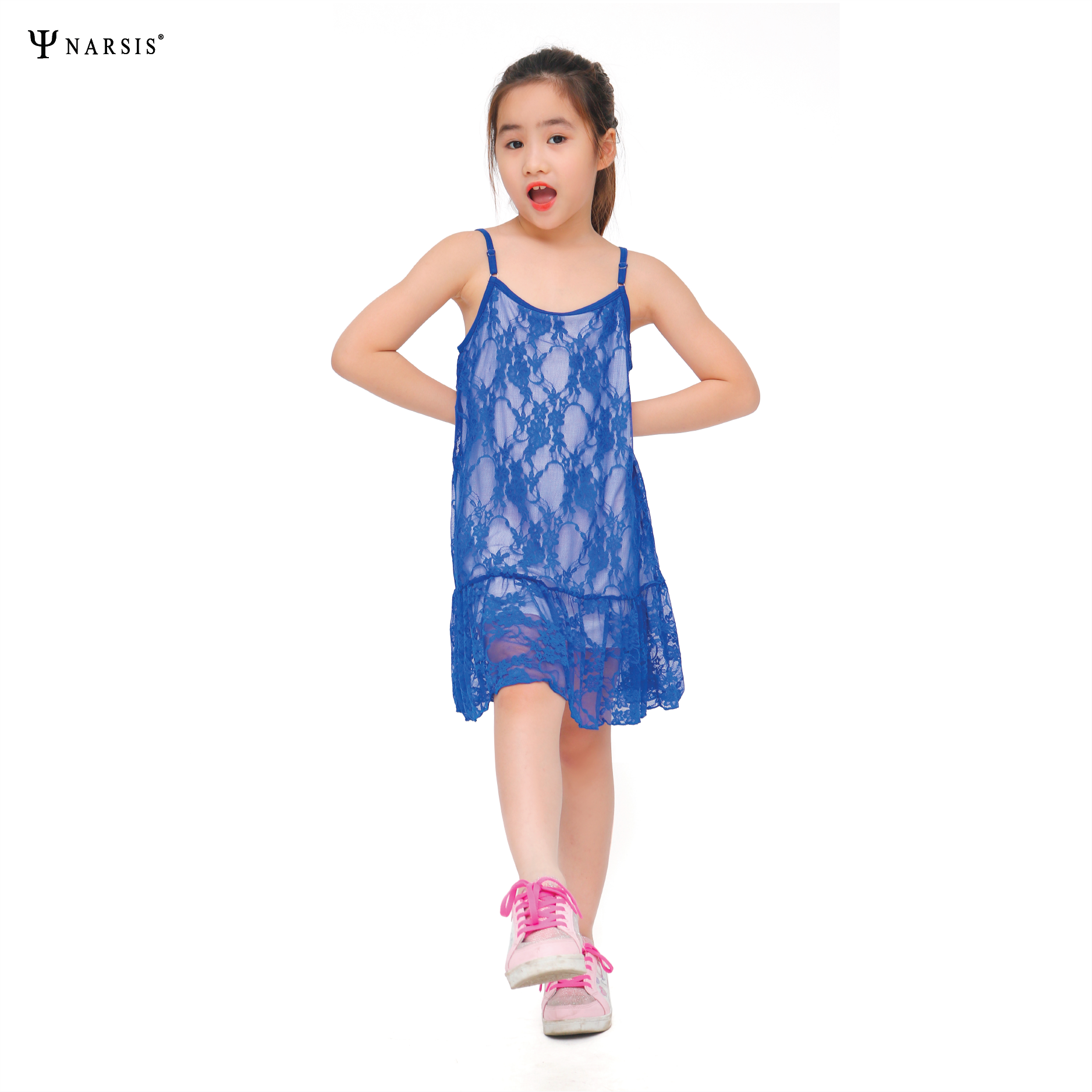 VÁY BÉ GÁI KB0010 NARSIS VẢI REN THOÁNG MÁT, SANG TRỌNG, PHONG CÁCH THANH LỊCH, TINH TẾ_thumbnail_1