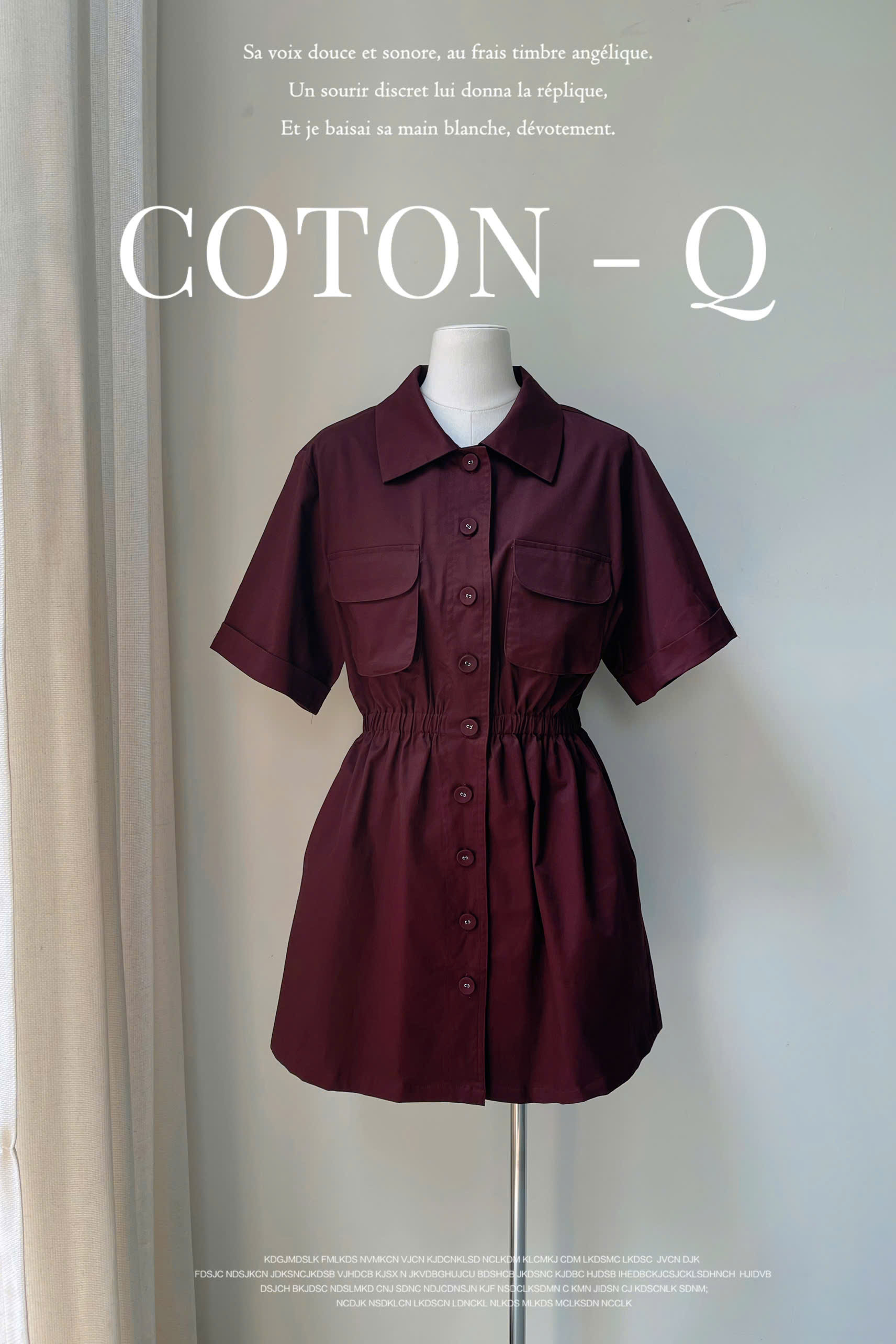 Đầm nữ Coton Q nhún 2 túi ( BE )_thumbnail_6