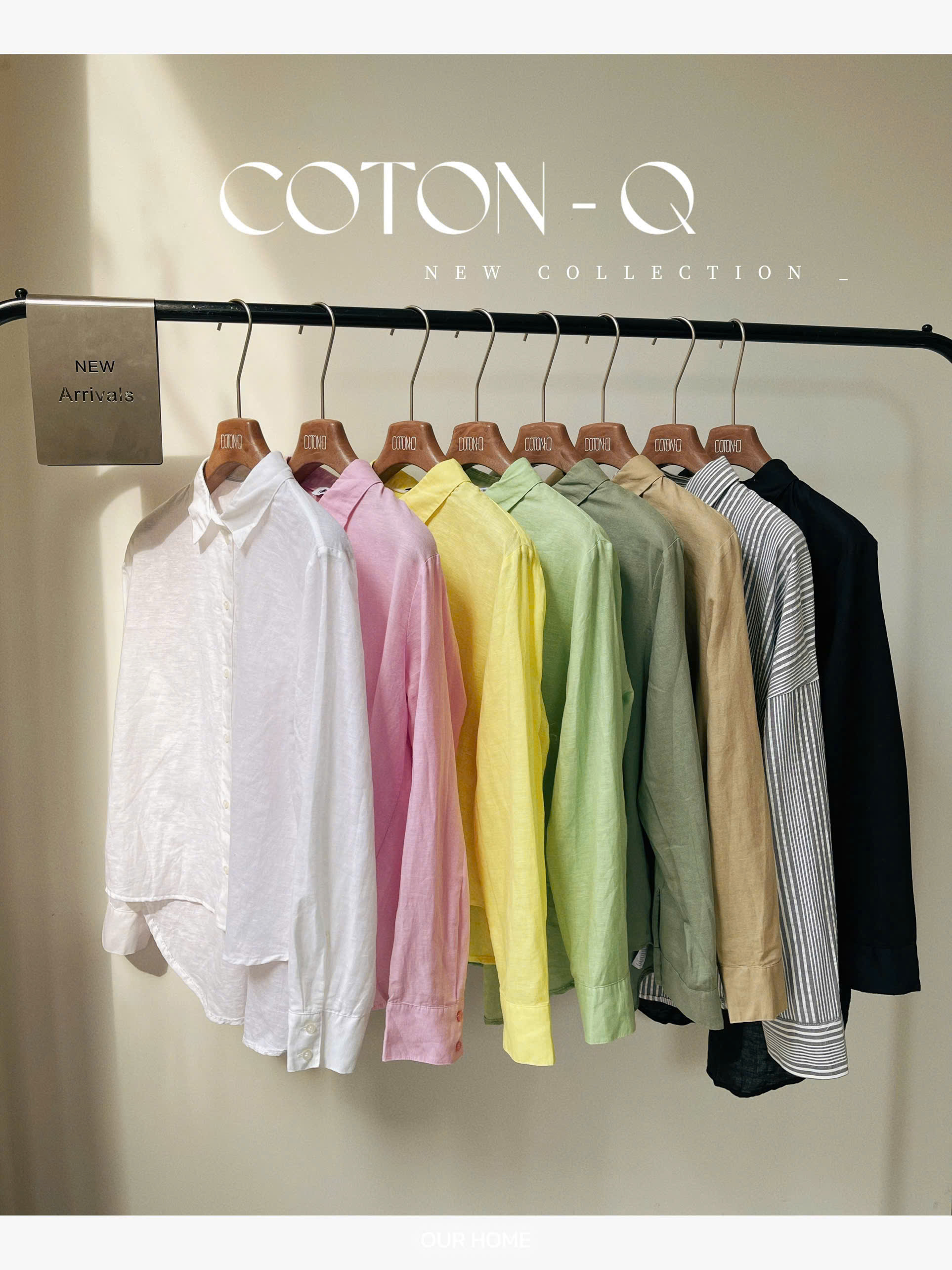 HA920 - Áo somi tay dài trộn form ( HỒNG )