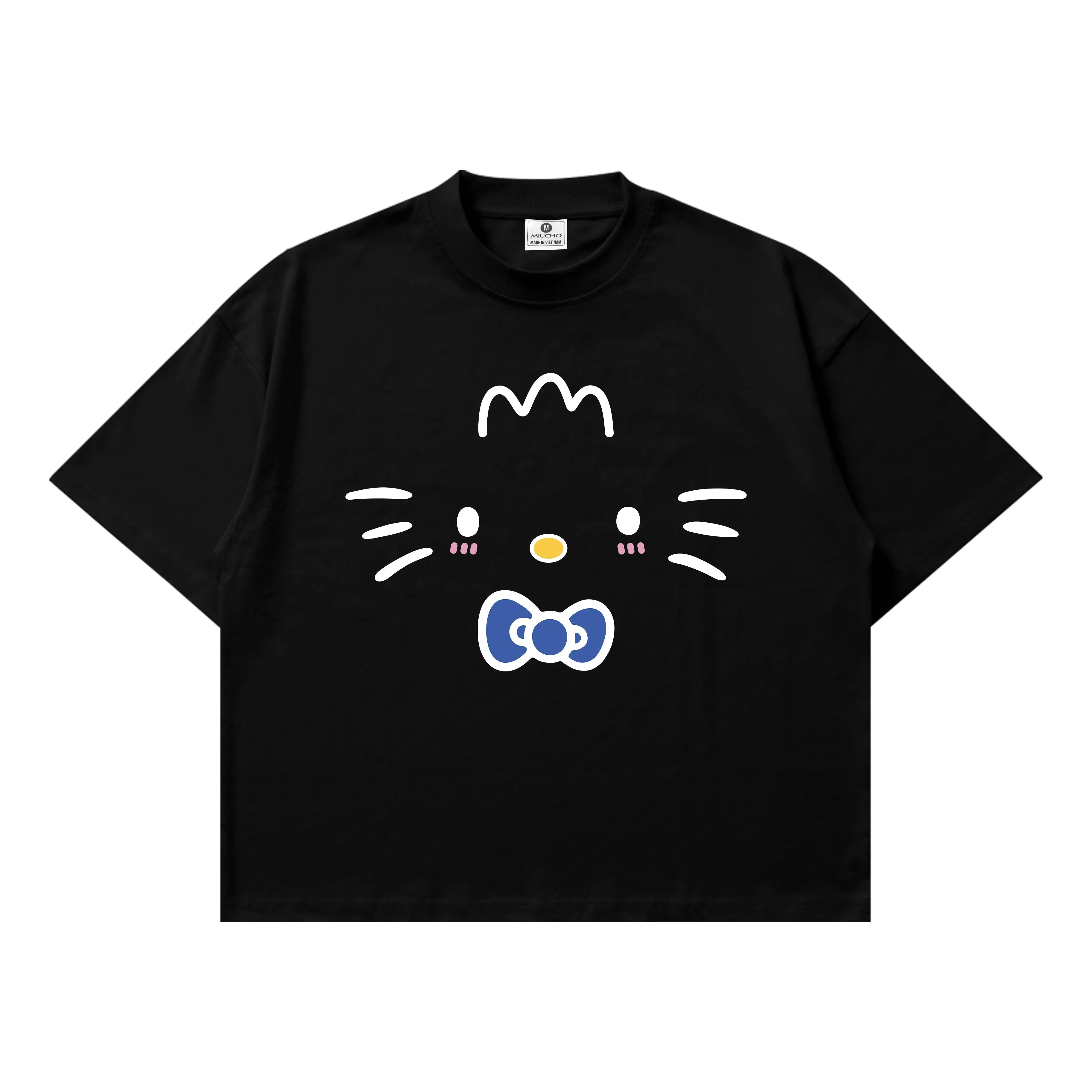 Áo thun couple form boxy Miucho vải cotton thoáng mát dày dặn hình Hello Kitty 2777_thumbnail_10