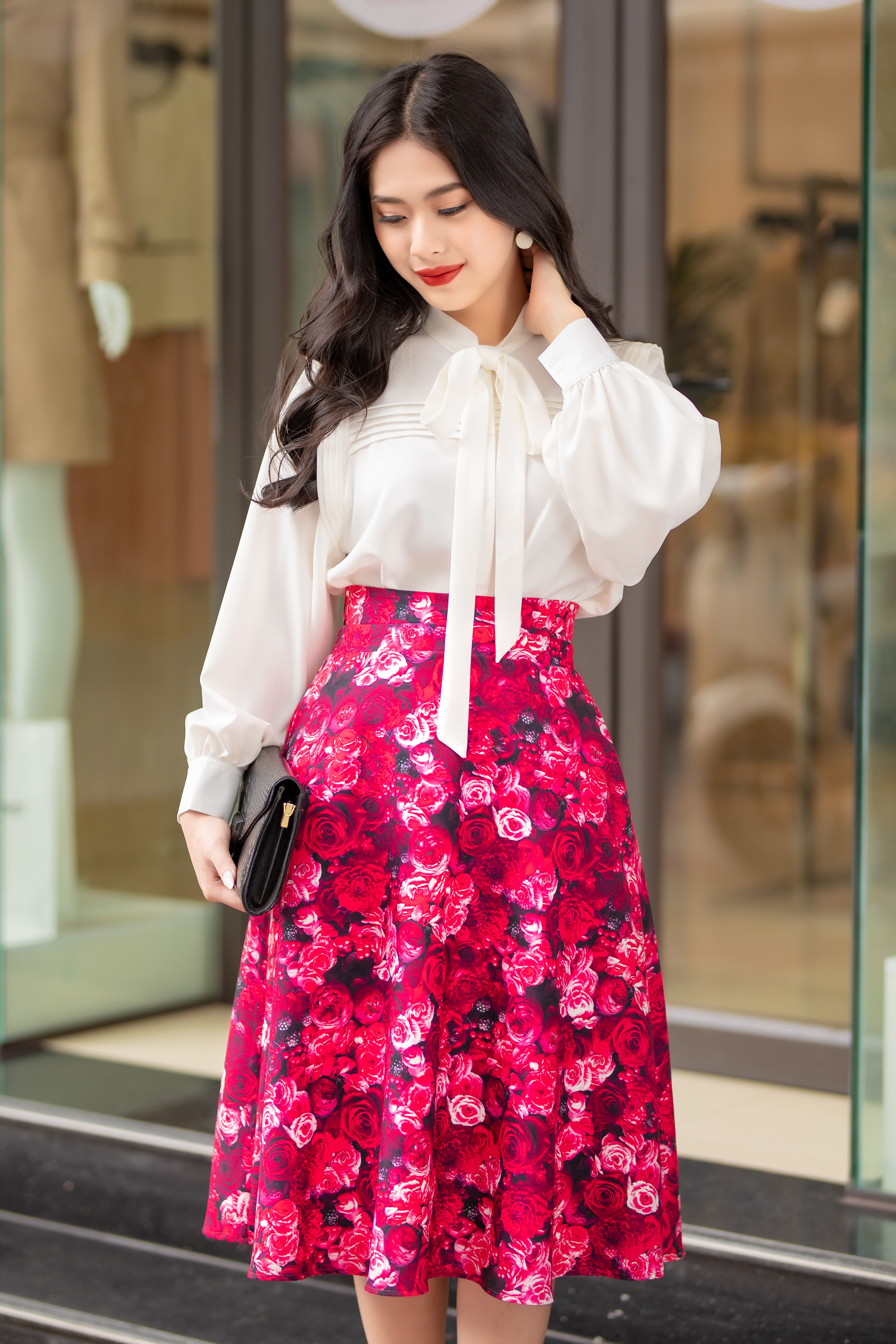 Áo sơ mi xếp ly cổ nơ màu trắng - Lena Shirt_thumbnail_2