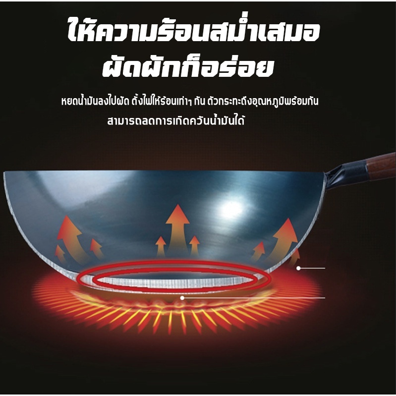 กระทะเหล็กเสริมธาตุเหล็ก ไม่เคลือบสารเคมี ปลอดภัยต่อสุขภาพ ใช้งานได้ยาวนาน_thumbnail_2