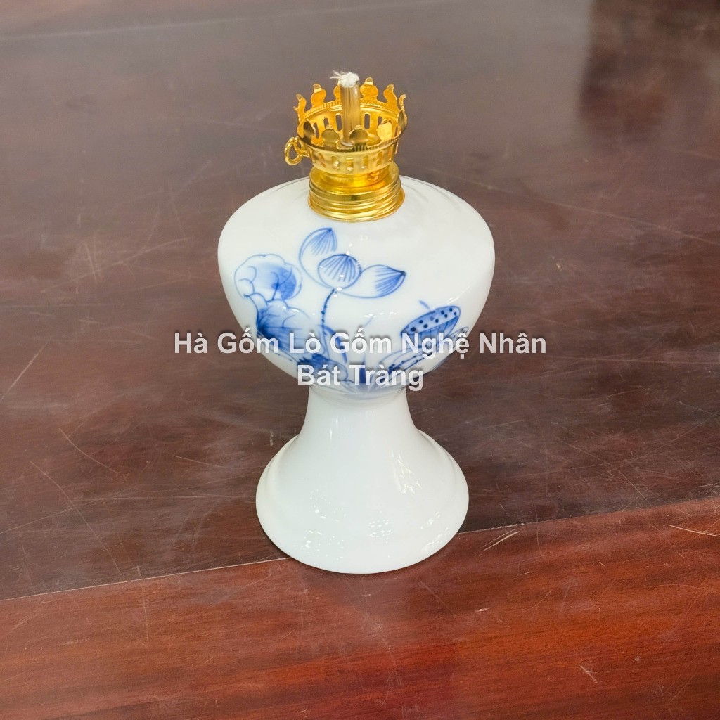 Sen Chàm Vẽ Tay Đồ Thờ Cúng Cao Cấp - Nghệ Nhân Bát Tràng Chế Tác - Bát hương lư hương - bộ đồ cúng_thumbnail_8