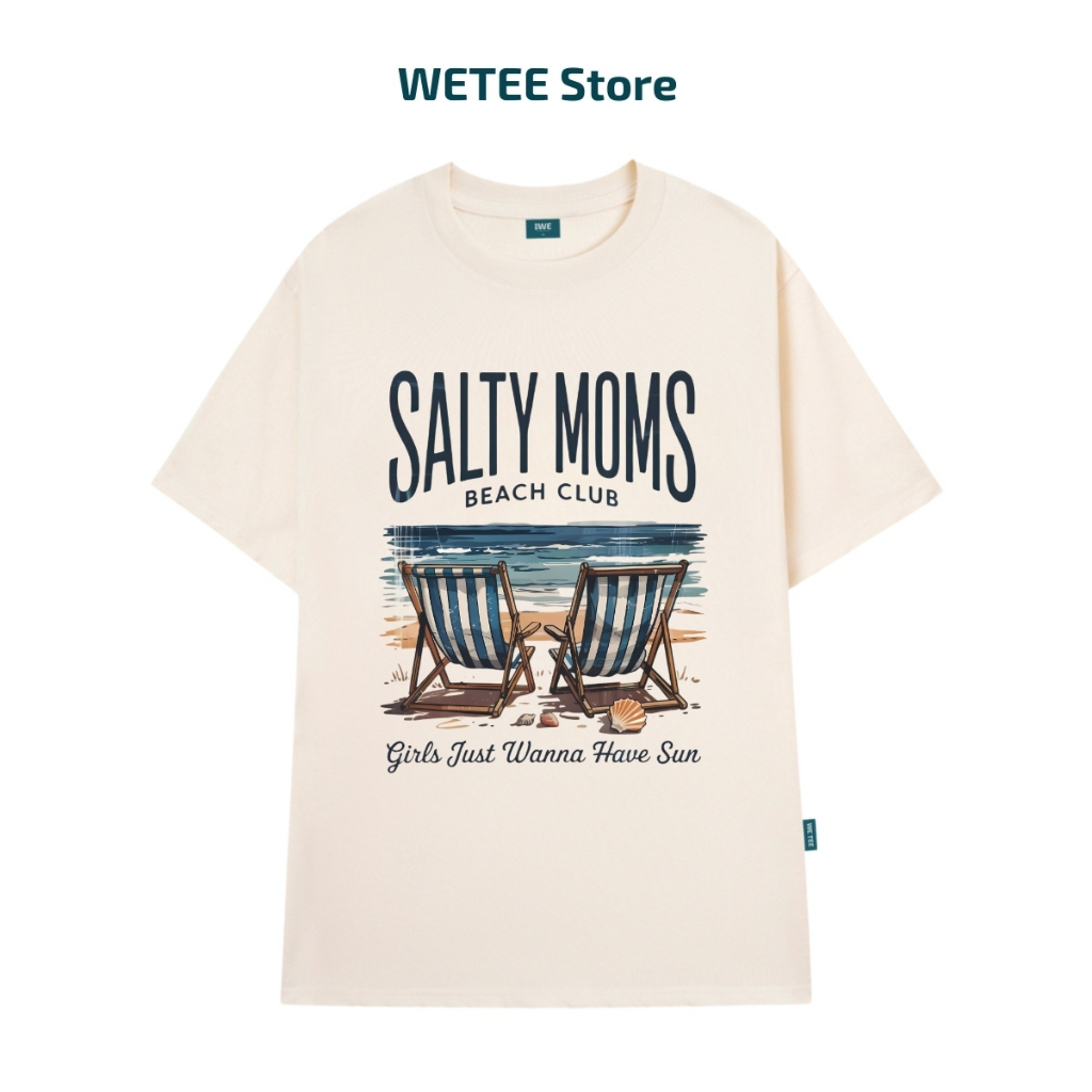 Áo thun unisex UX30-1178 chữ SALTY MOMS ghế trên biển  dáng oversized local brand WETEE_thumbnail_3