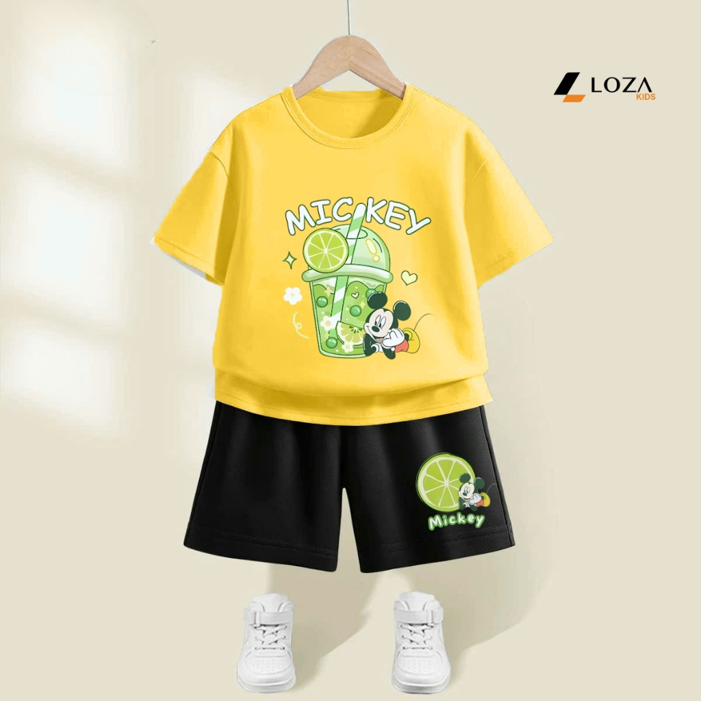 Bộ đồ bé trai in hình 'Mickey cốc trành chanh'-  Loza Kids SB379_thumbnail_2
