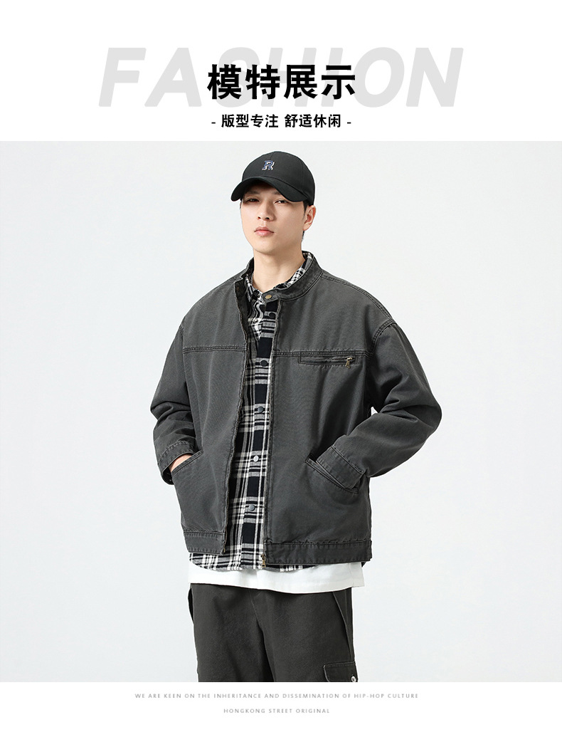 Áo Khoác Denim Đường Phố Cao Cấp Mỹ – Nam 2024  Phong cách Retro – Form Rộng – Thời Trang Xuân Thu – Đi chơi, đi làm, đi xe máy đều đẹp_thumbnail_6