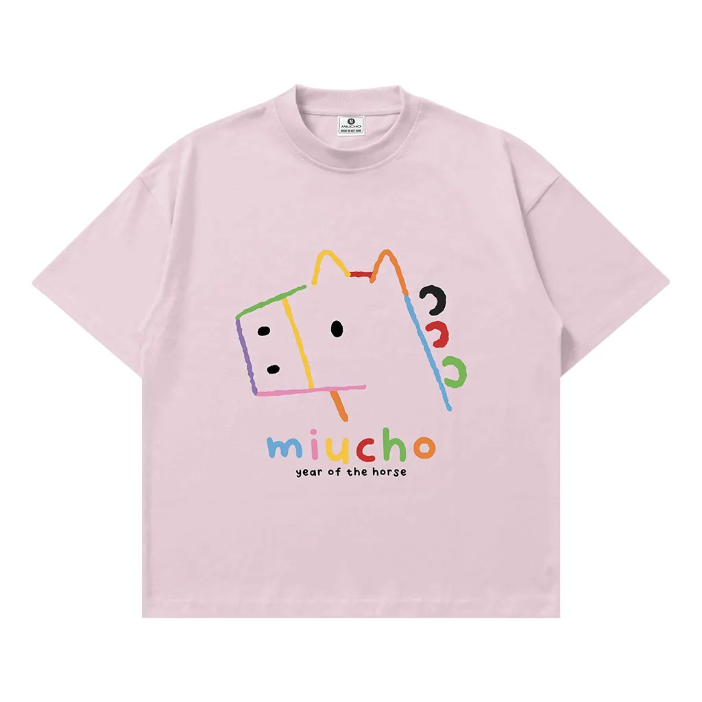 Áo thun nam nữ form boxy Miucho vải dày dặn thoáng mát hình ngựa hoạt hình in mix 2899_thumbnail_17