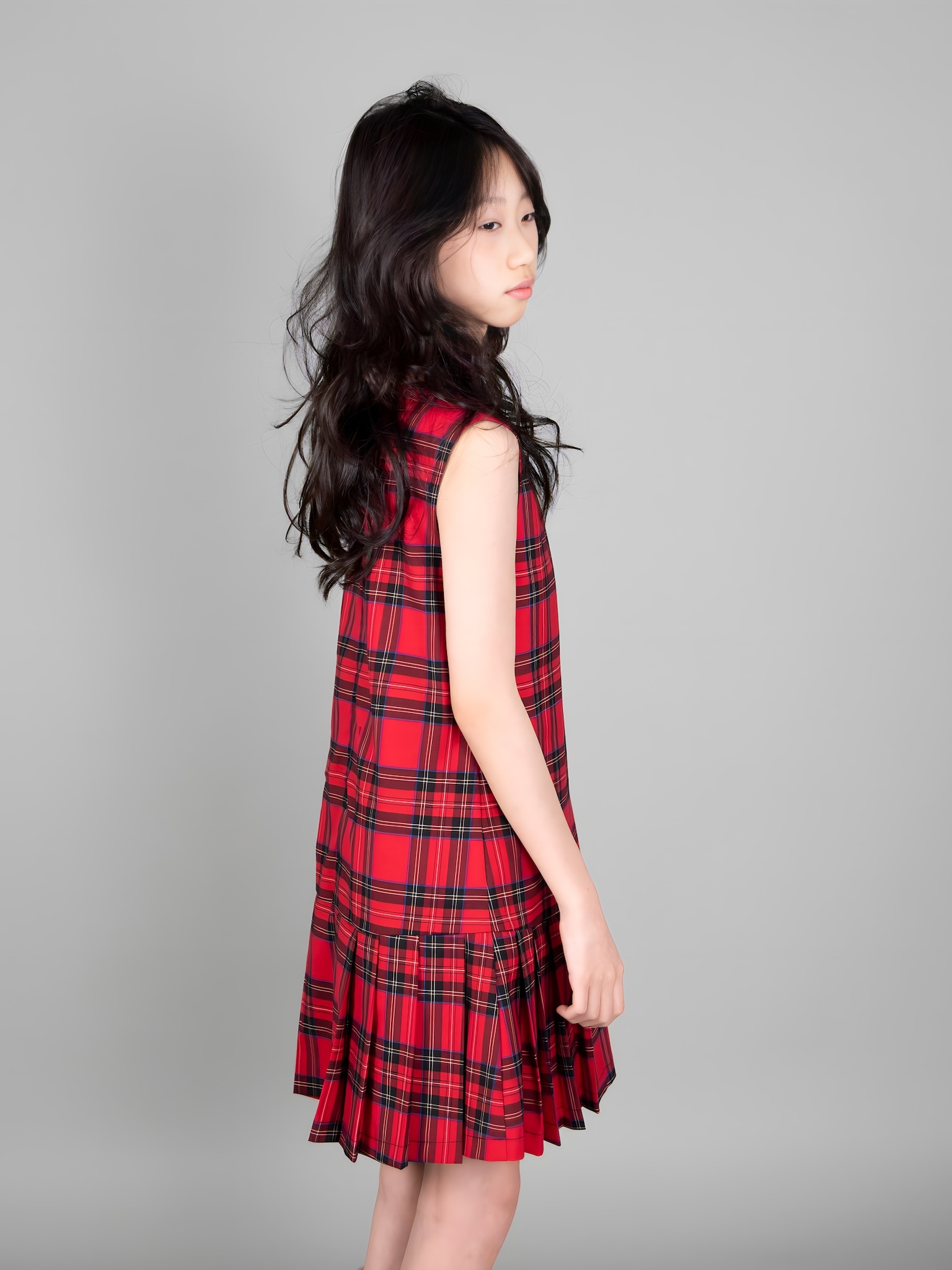 Váy thô kẻ caro đỏ