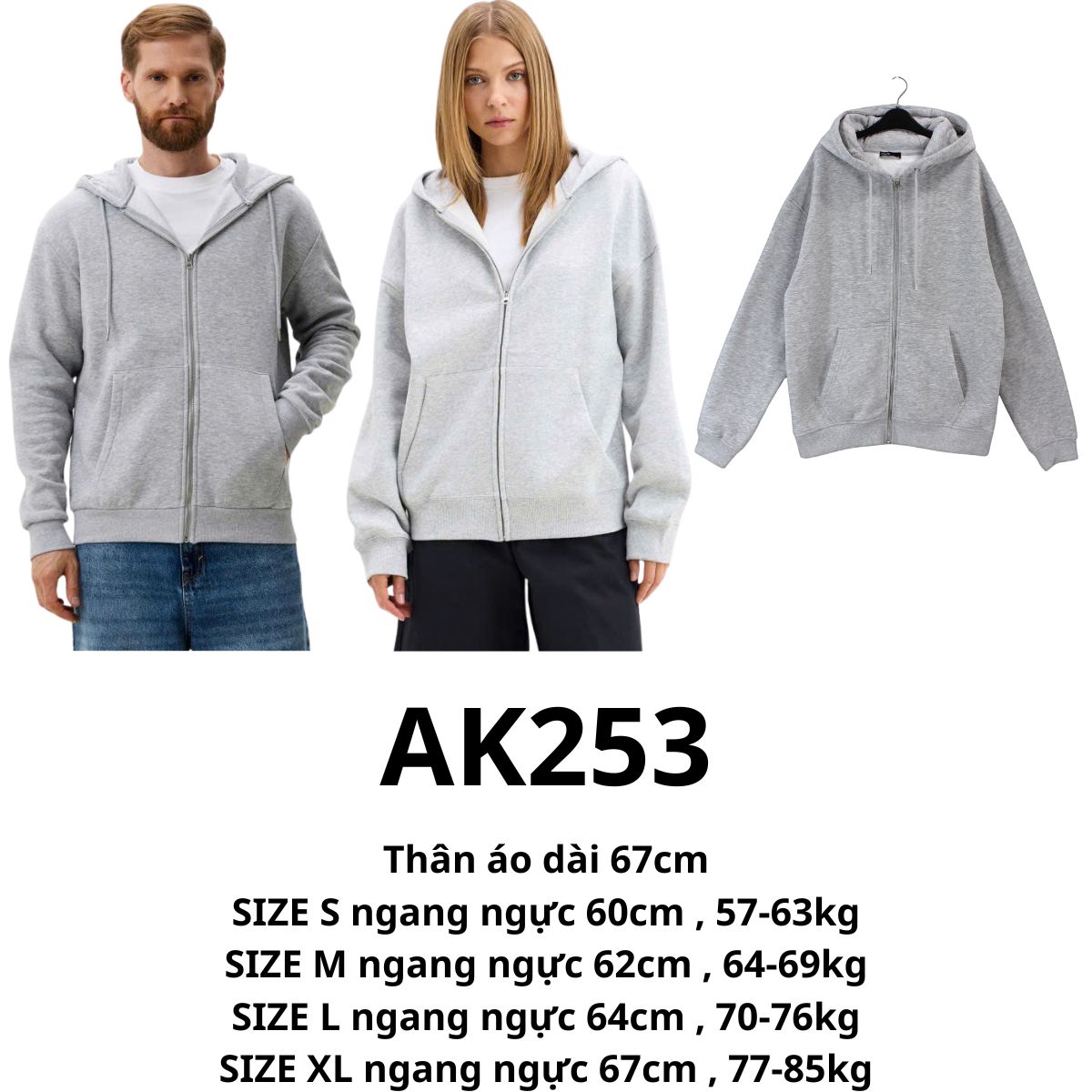 AK253 - Áo khoác ostin ghi