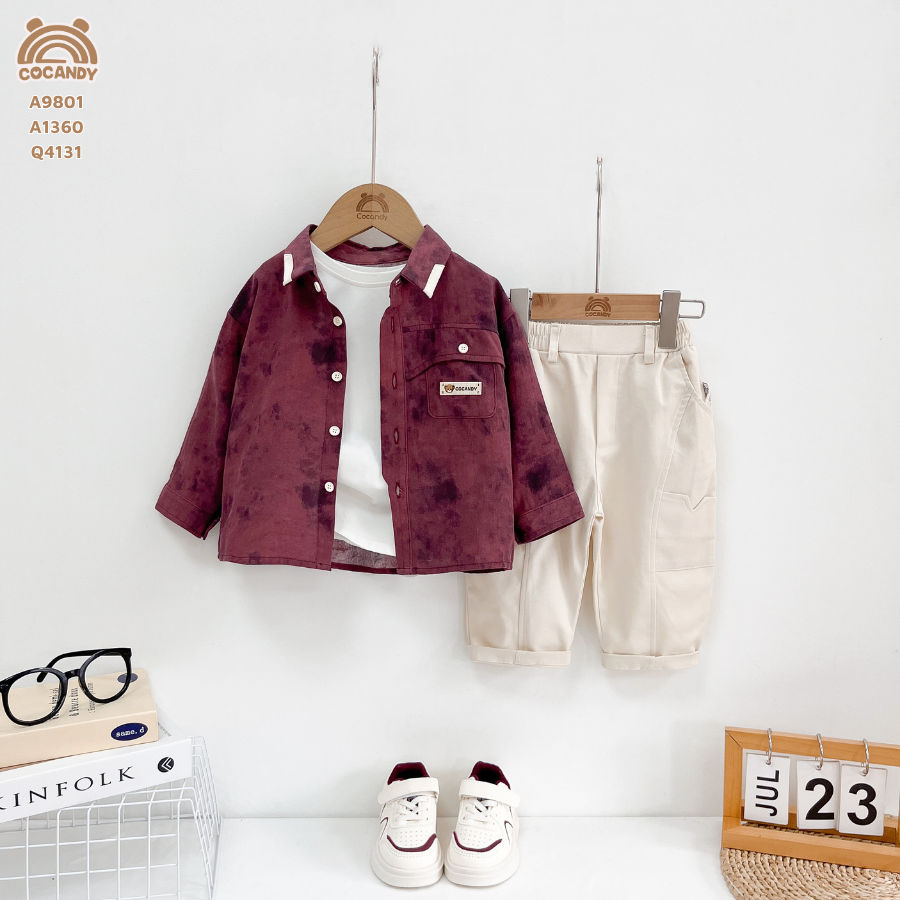 Áo dài ĐỎ LOANG  sơ mi_thumbnail_2