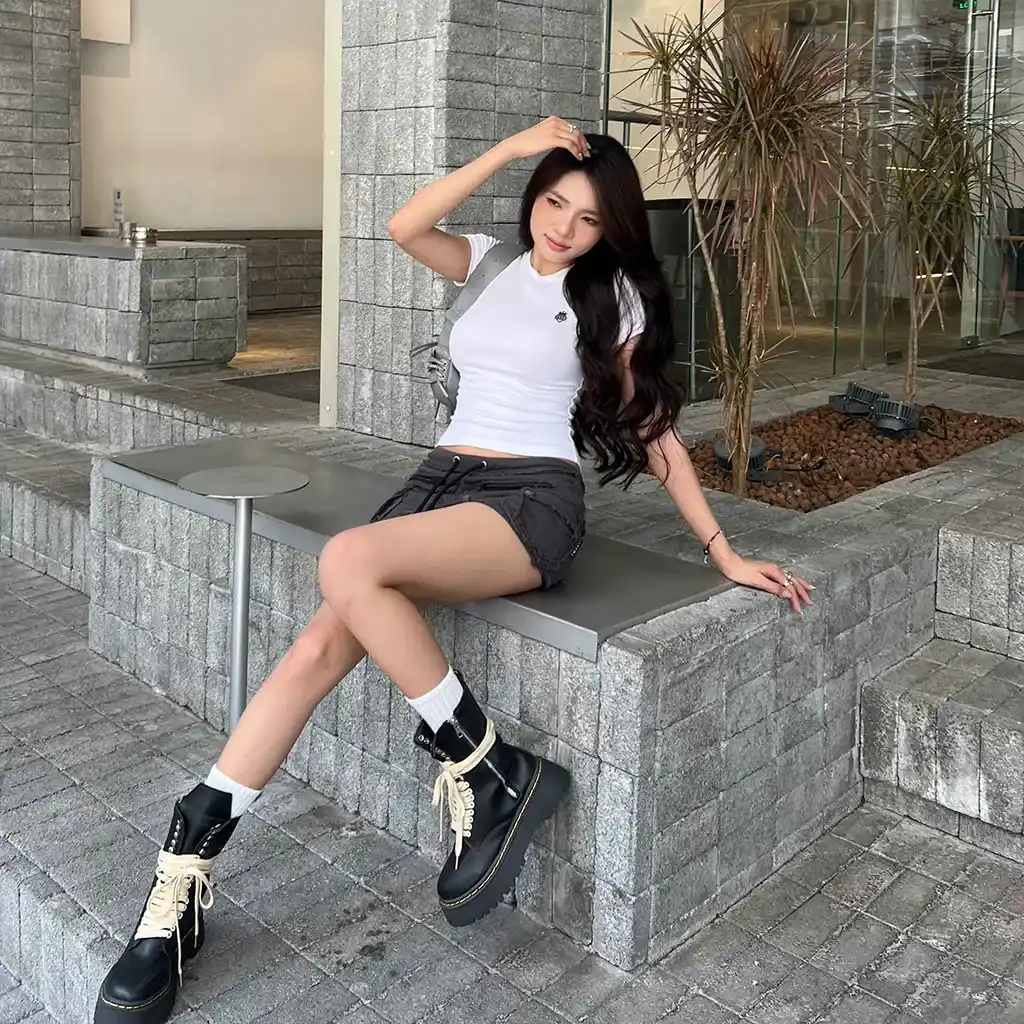 Áo baby tee form ôm Miucho visco dày dặn thoáng mát thấm hút tốt in logo basic 2728_thumbnail_5