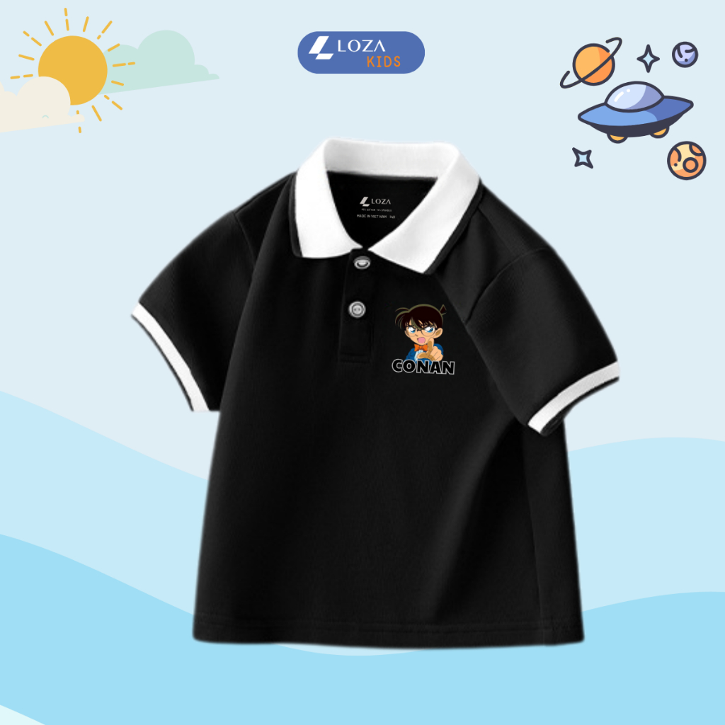 Bộ đồ polo bé trai in hình Conan - Loza Kids BV280_thumbnail_5
