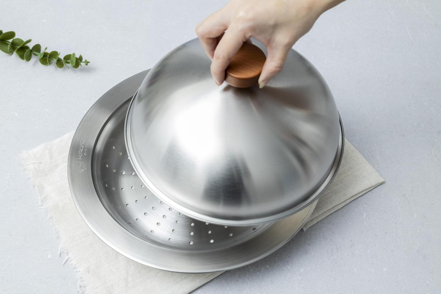 Xửng hấp inox 304 tiện ích vung vòm Kaiyo 31cm