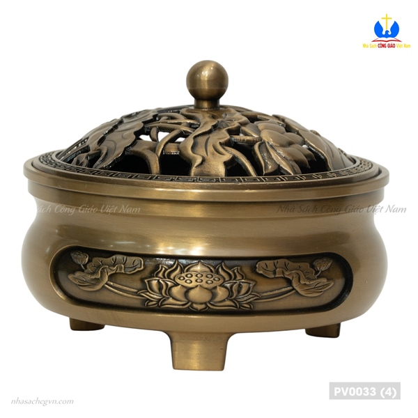 Lư đồng xông trầm loại vừa có đế (11x6 cm. đế 4cm)_thumbnail_4