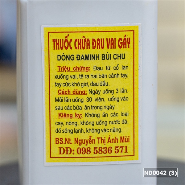 Thuốc chữa đau vai gáy - Dòng Đa Minh Bùi Chu_thumbnail_3
