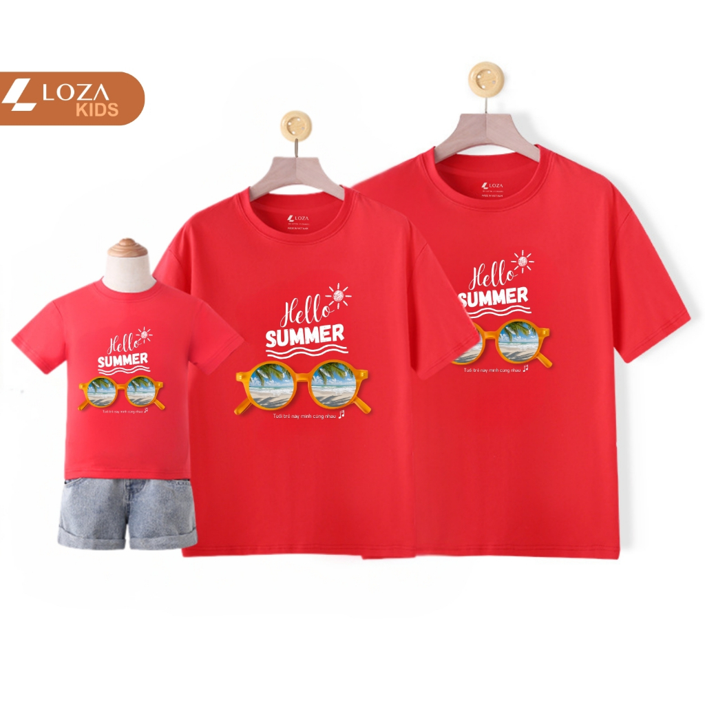 Áo phông gia đình in hình Hello Summer - LOZA GĐ3054_thumbnail_2