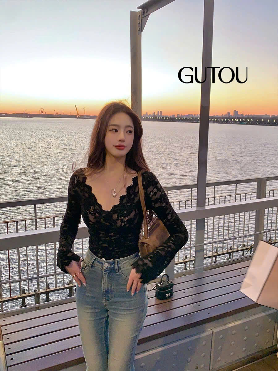 [ GUTOU ] Áo Ren Hoa Tay Dài Julie Lace_thumbnail_6