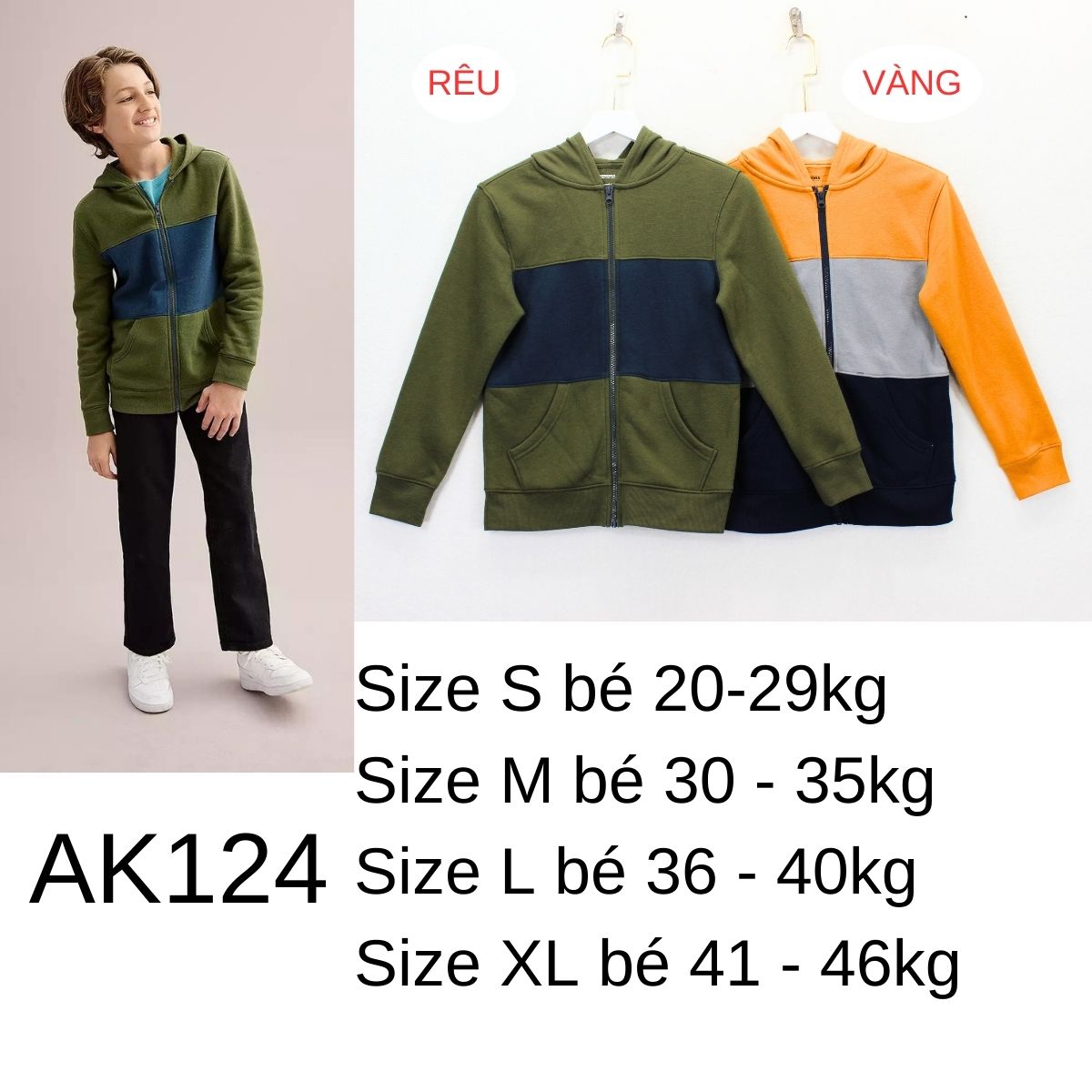 AK124 - ÁO KHOÁC BÉ TRAI