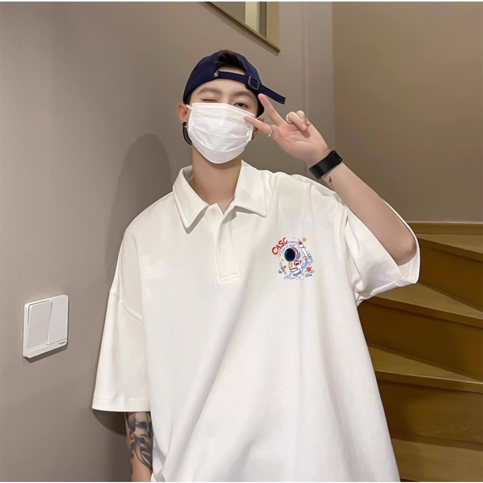 Áo polo nam đứng form tôn dáng PLD765 Miucho Man tay ngắn vải cotton Cổ trụ in artwork_thumbnail_5