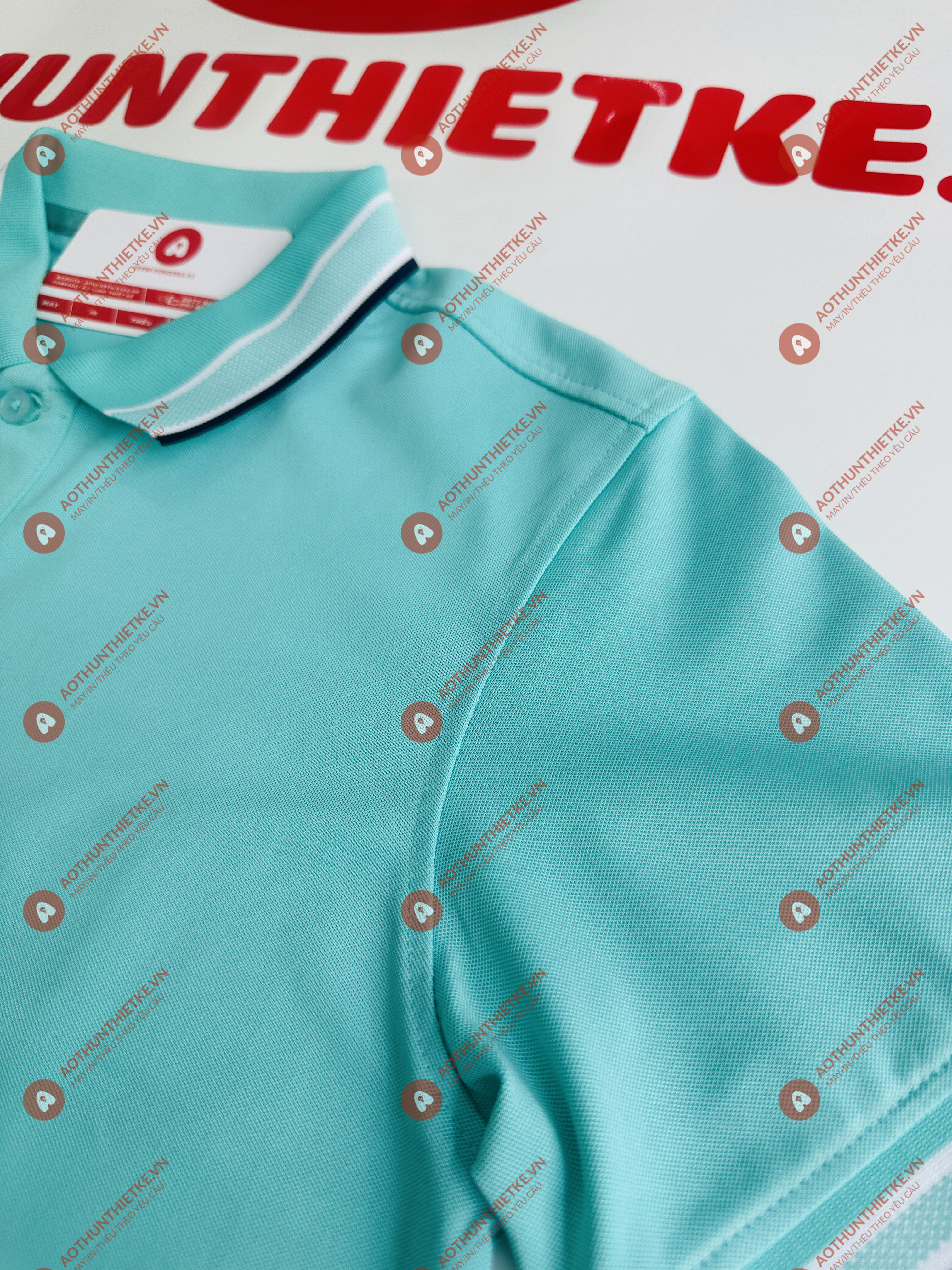 Áo Đồng Phục Polo Caro Xanh Ngọc_thumbnail_1