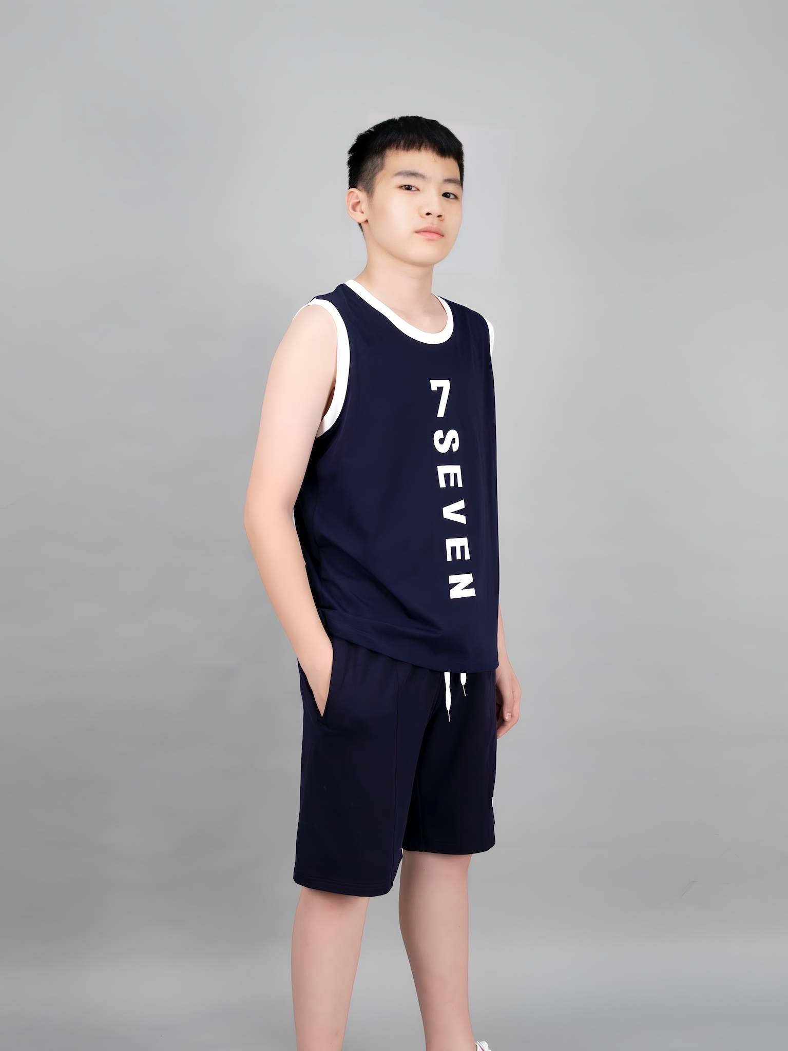 Áo 3 lỗ màu xanh đen 7 Seven