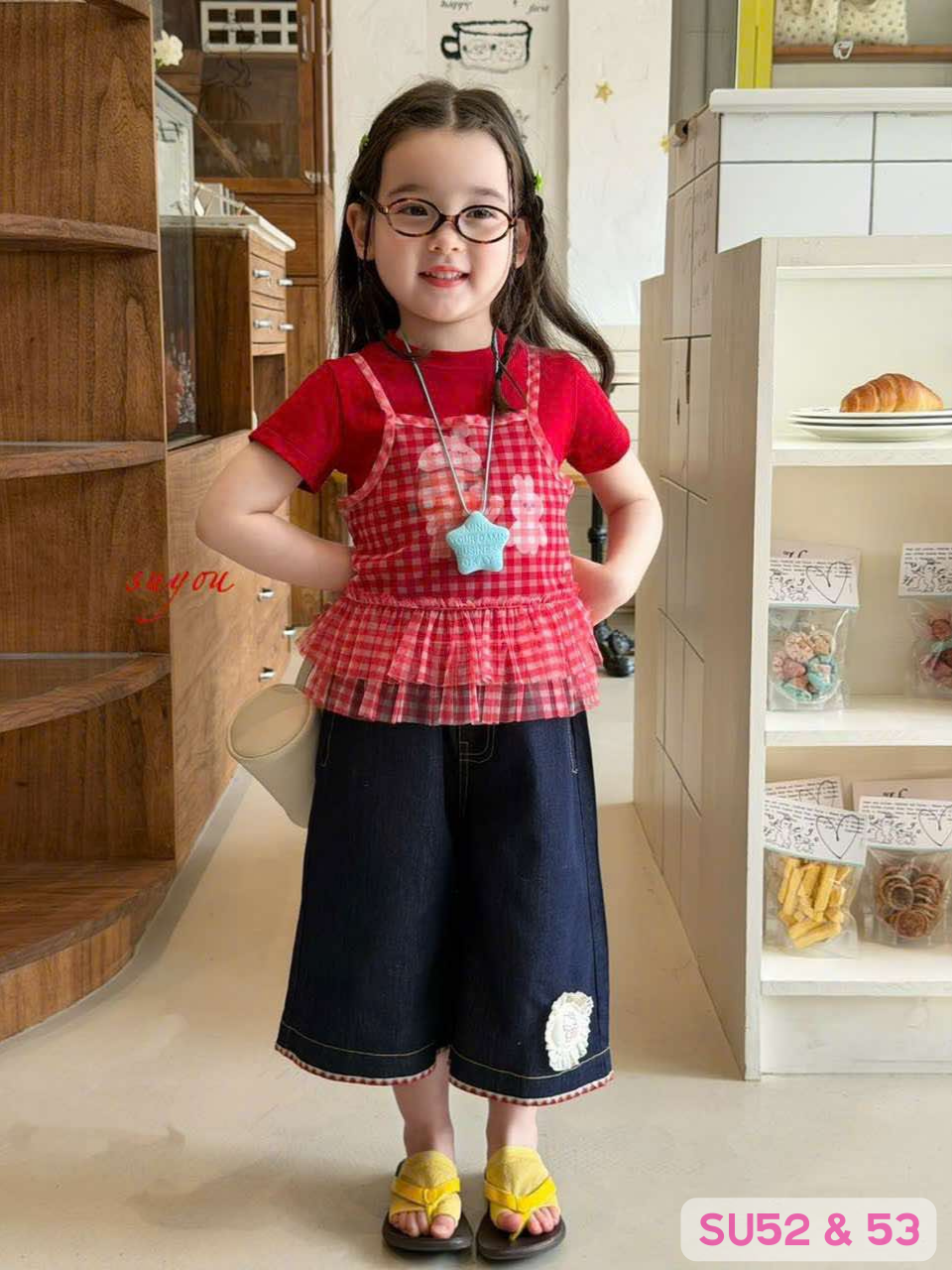 SU53 - Quần jean ống rộng màu xanh đen hãng Suyou