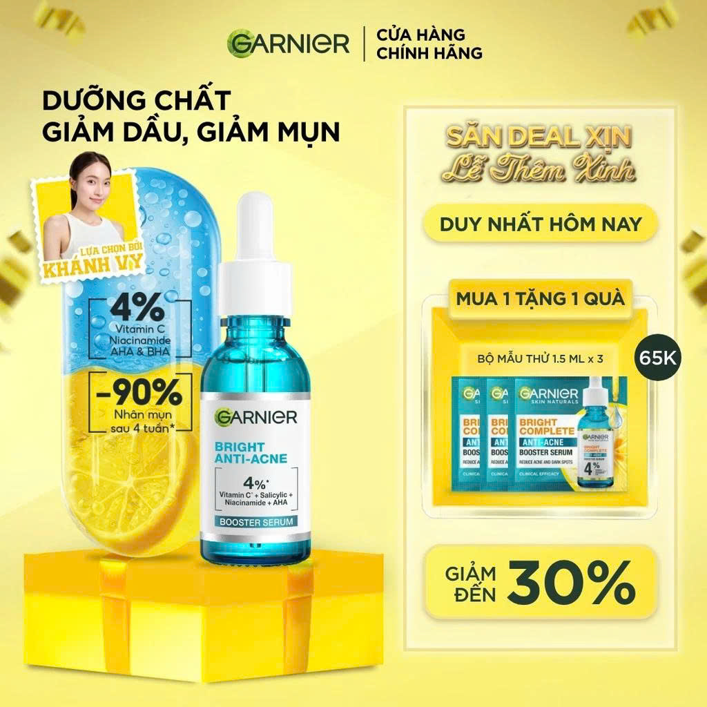 Serum Garnier Giảm Mụn – Mờ Thâm Cho Da Dầu, Da Mụn – 30ml_thumbnail_1