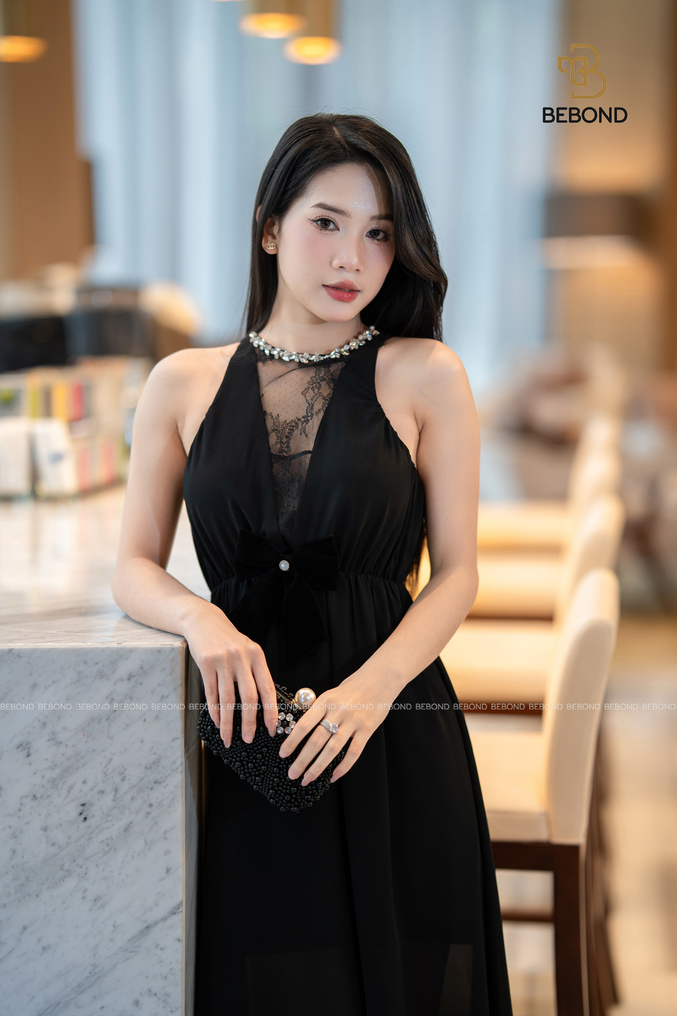 Đầm cổ yếm voan BLACK SWAN màu ĐEN_thumbnail_3