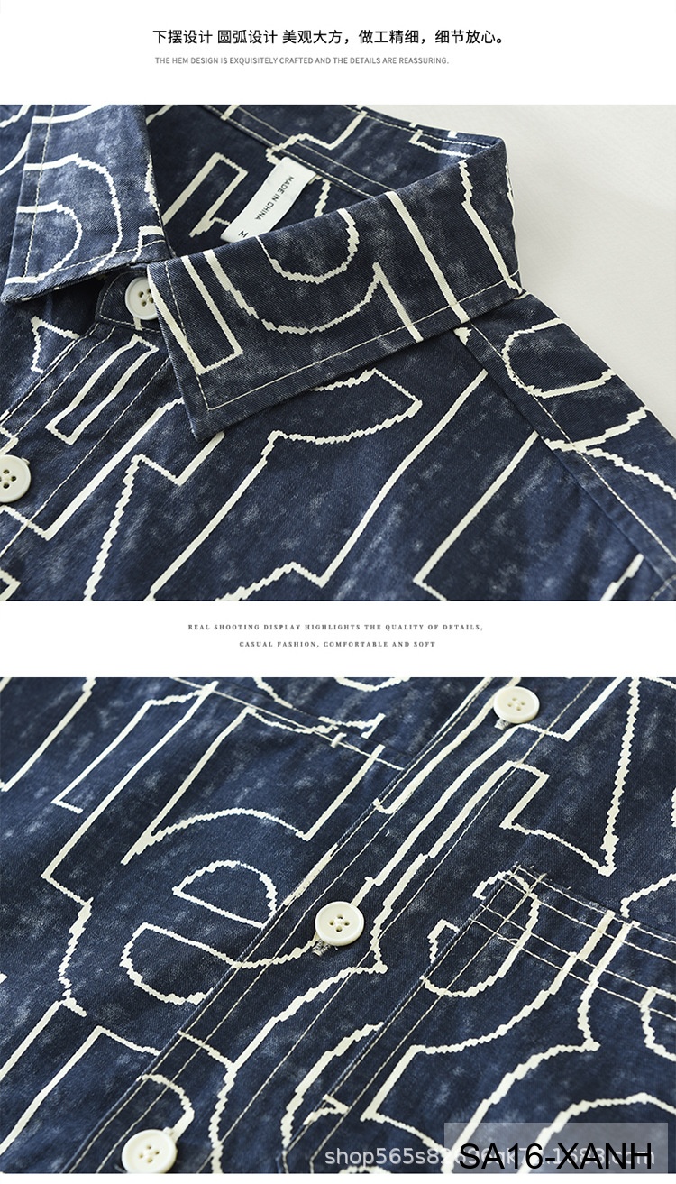 SA16 - Áo Sơ Mi Nam Tay Dài In Chữ Nghệ Thuật Dáng Rộng Phong Cách Thời Trang_thumbnail_11