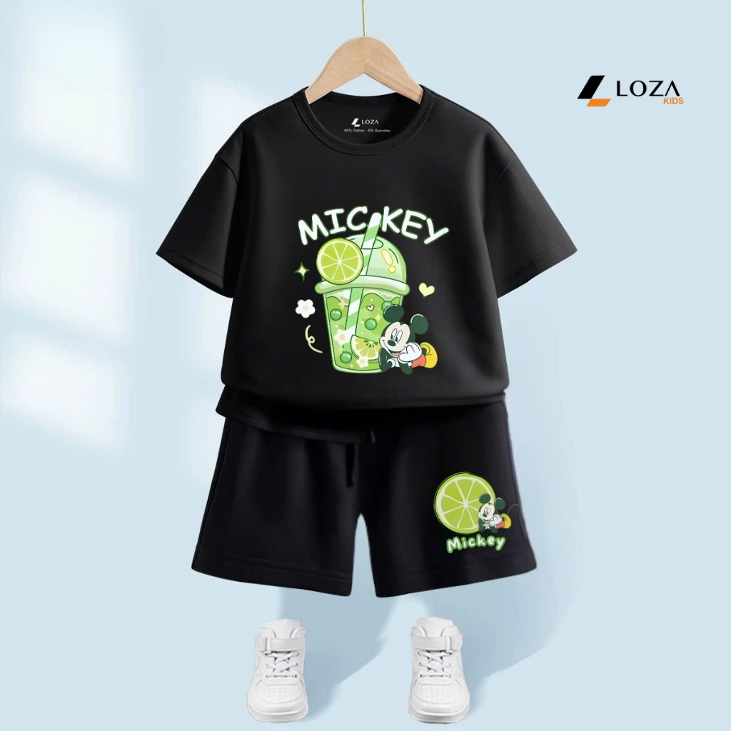 Bộ đồ bé trai in hình 'Mickey cốc trành chanh'-  Loza Kids SB379_thumbnail_5