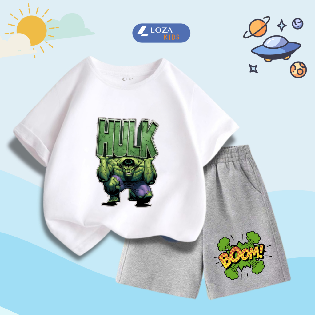 Bộ đồ bé trai in hình 'Mavel - Hulk' - Loza Kids SB339_thumbnail_3
