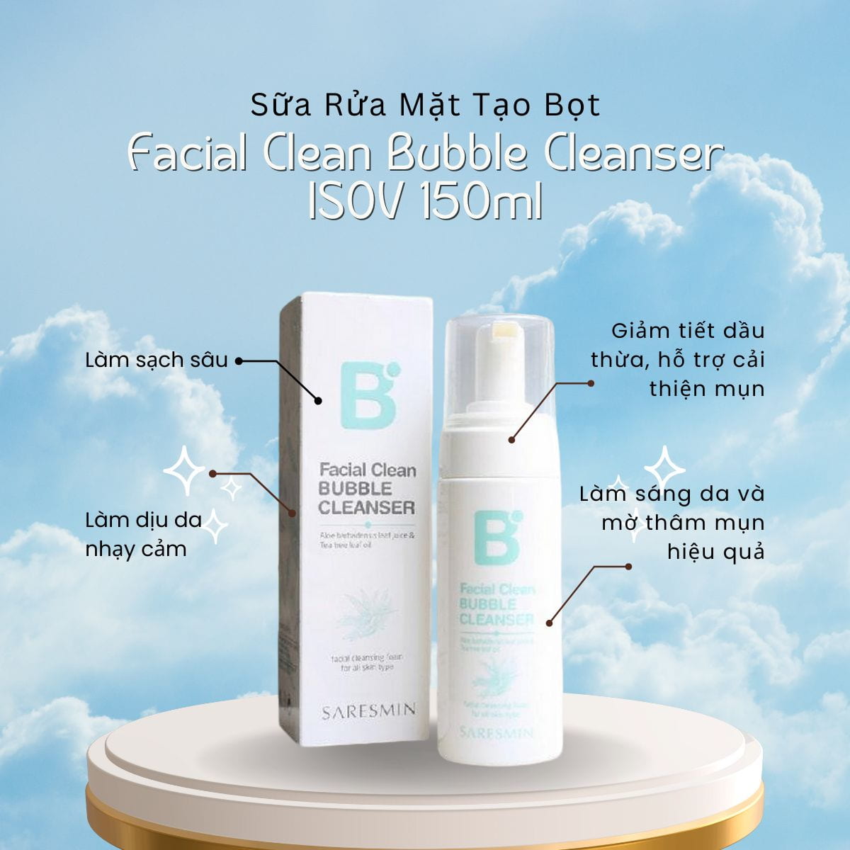 Sữa Rửa Mặt Tạo Bọt Facial Clean Bubble Cleanser ISOV 150ml