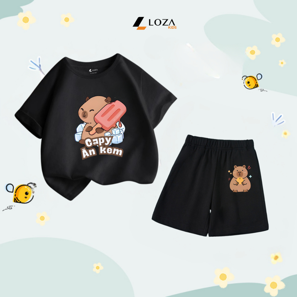 Bộ đồ  trẻ em in hình 'Capybara ăn kem'-  Loza Kids SB225_thumbnail_8
